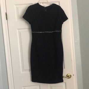 Blue knit dress knee length dress.